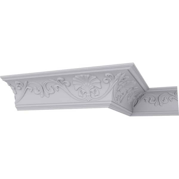 SAMPLE - 6-1/4 in. x 12 in. x 6-3/8 in. Polyurethane Cornelia Crown Moulding