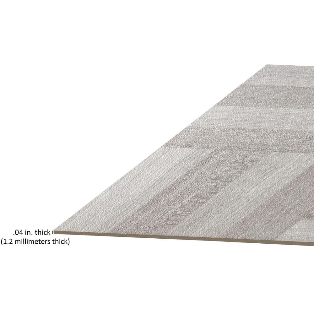 Ash Gray Wood 12" x 12" Self-Adhesive Vinyl Floor Tiles