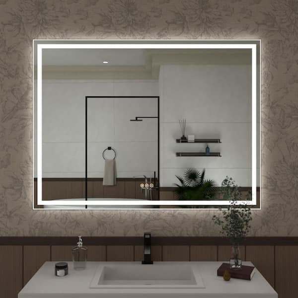 Musci 48 in. W x 36 in. H Rectangular Frameless LED Wall Bathroom Vanity Mirror