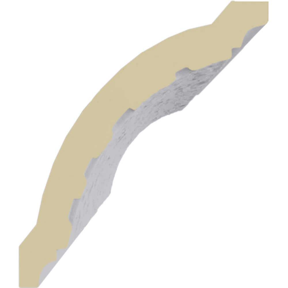 Primed White Geometric Polyurethane Crown Moulding Sample, 12" Length