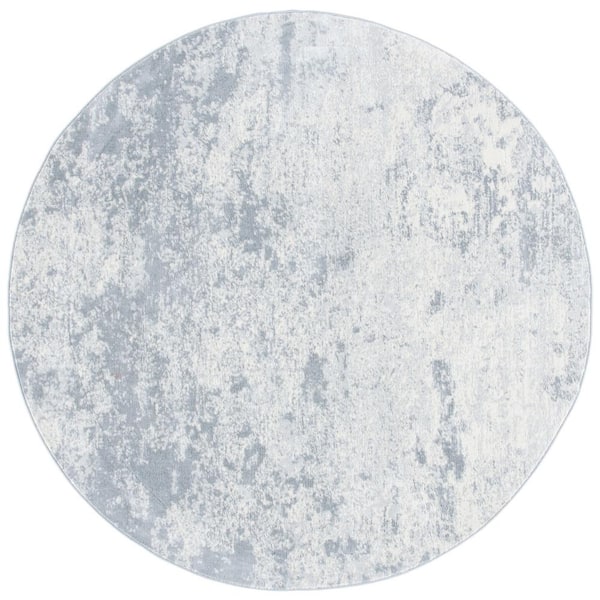 SAFAVIEH Brentwood Gray/Ivory 5 ft. x 5 ft. Round Abstract Area Rug