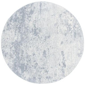 Brentwood Gray/Ivory 7 ft. x 7 ft. Round Abstract Area Rug