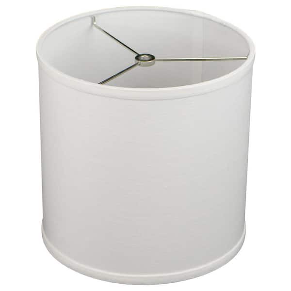 FenchelShades.com 10 in. Top Diameter x 10 in. H x 10 in. Bottom Diameter Designer Linen Off White Drum Lamp Shade