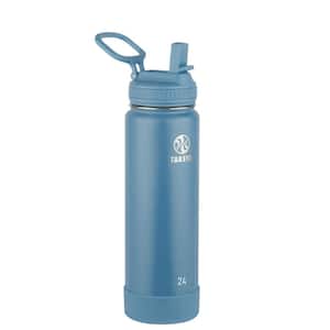 Actives 24 oz. Bluestone Insulated Stainless Steel Water Bottle with Straw Lid