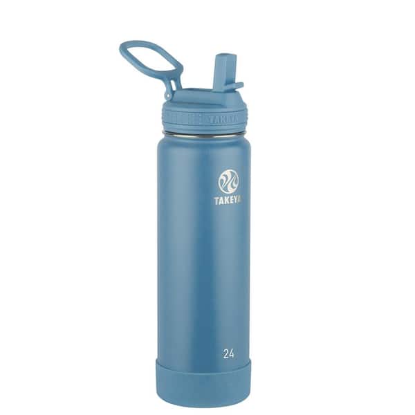 Takeya Actives 24 oz. Bluestone Insulated Stainless Steel Water Bottle with Straw Lid