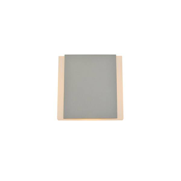Unbranded Timeless Home 1-Light Square Silver LED Outdoor Wall Sconce