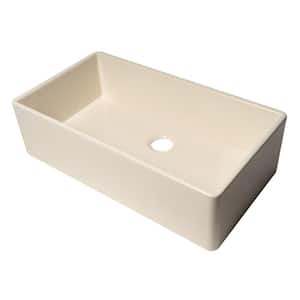 Farmhouse Fireclay 35.88 in. Single Bowl Kitchen Sink in Biscuit