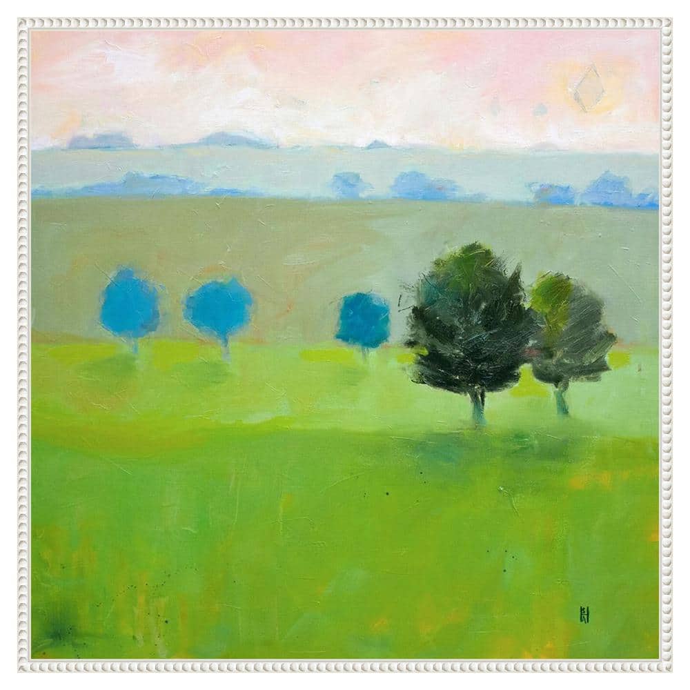 Gascony Trees Scenic Landscape Canvas Art with White Floater Frame