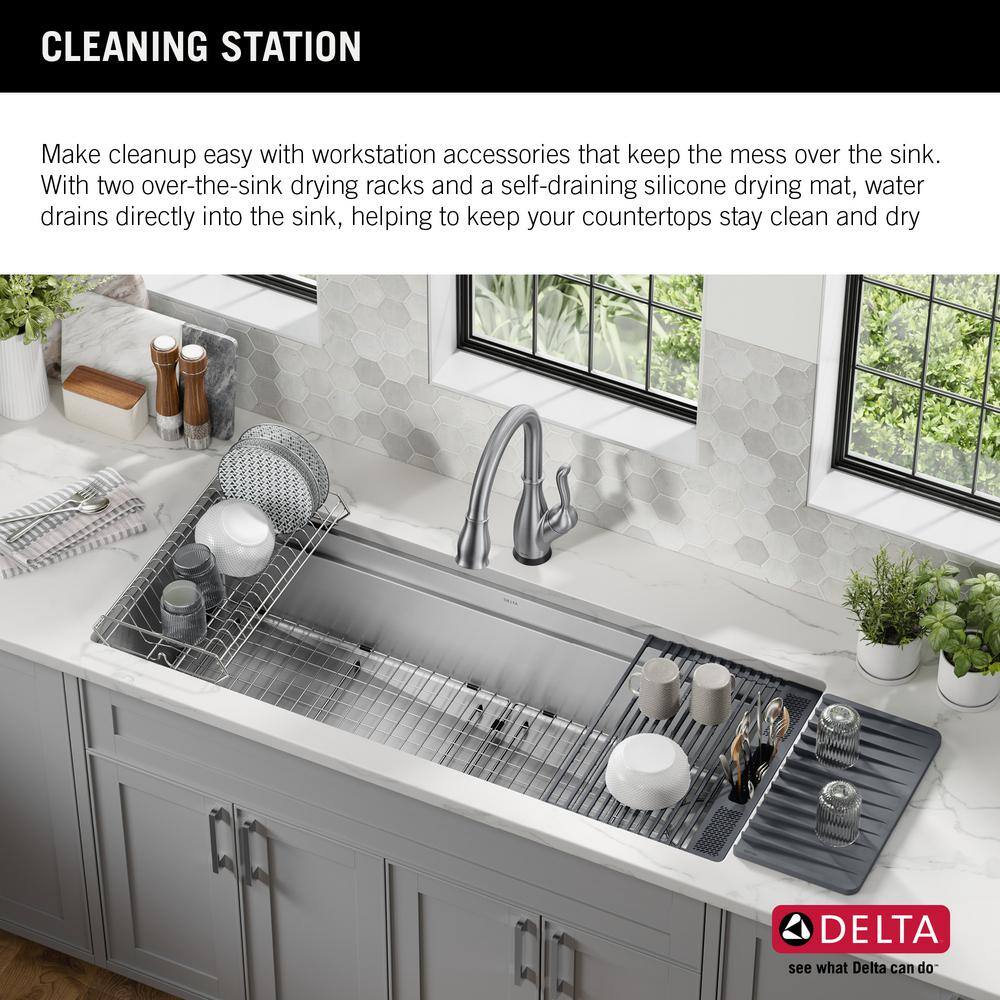 Delta 45" Stainless Steel Workstation Kitchen Sink with Accessories