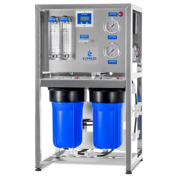 Express Water 600 GPD Commercial 5 Stage Reverse Osmosis Water Filtration System - Pre-Filters, Pump, Controller, Gauges, RO Membrane
