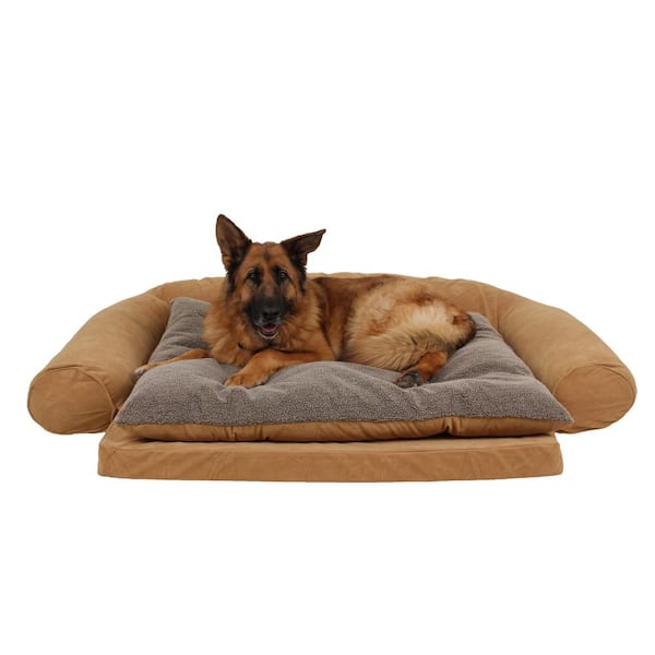 Unbranded Large Ortho Sleeper Comfort Couch Pet Bed with Removable Cushion - Carmel