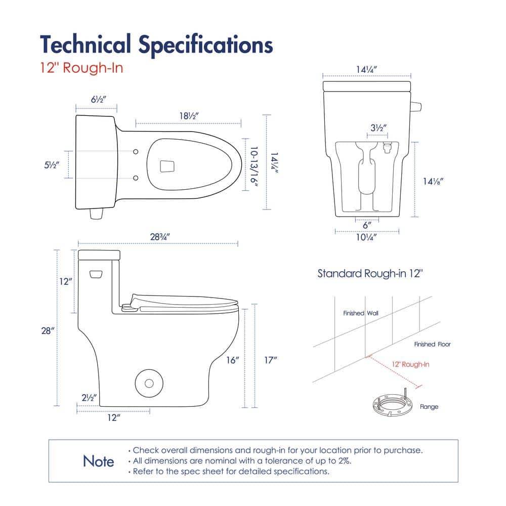 Salerno White 1.28 GPF Elongated One-Piece Toilet