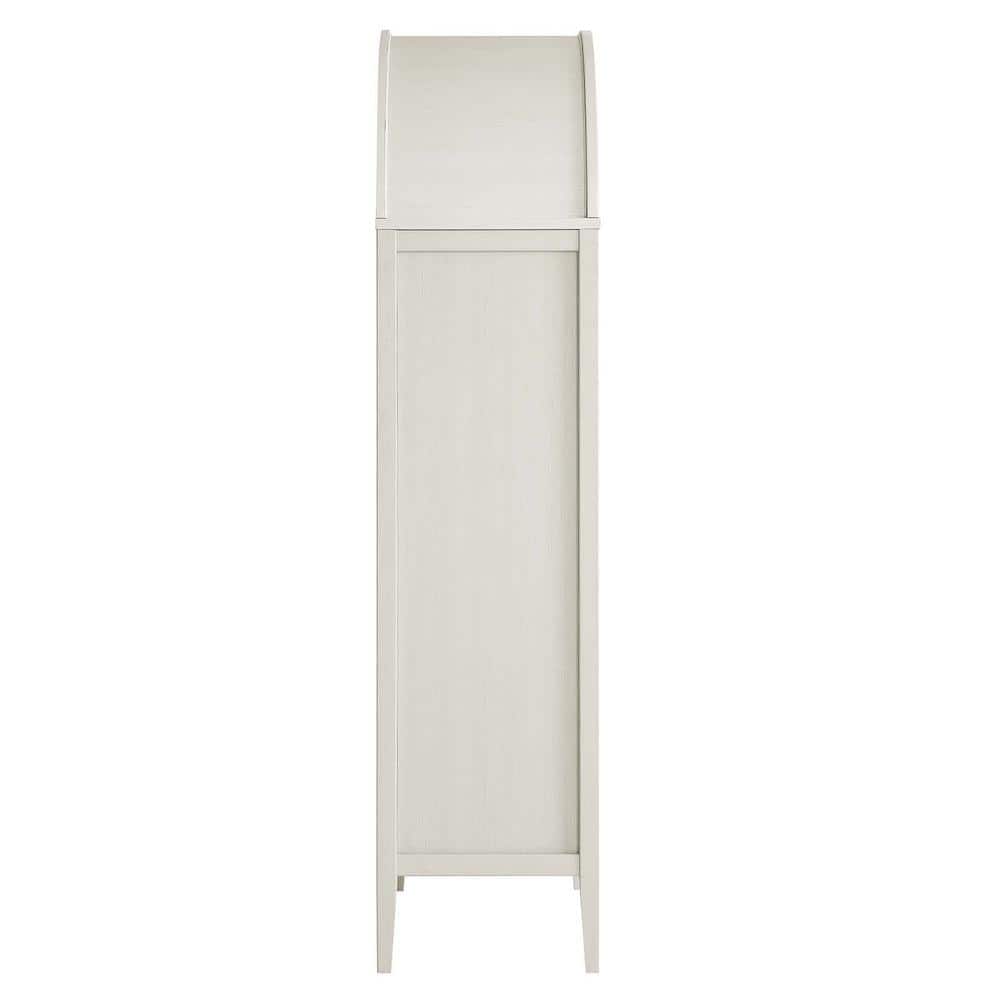 Nolan Tall White Oak Arched China Cabinet with Glass Doors