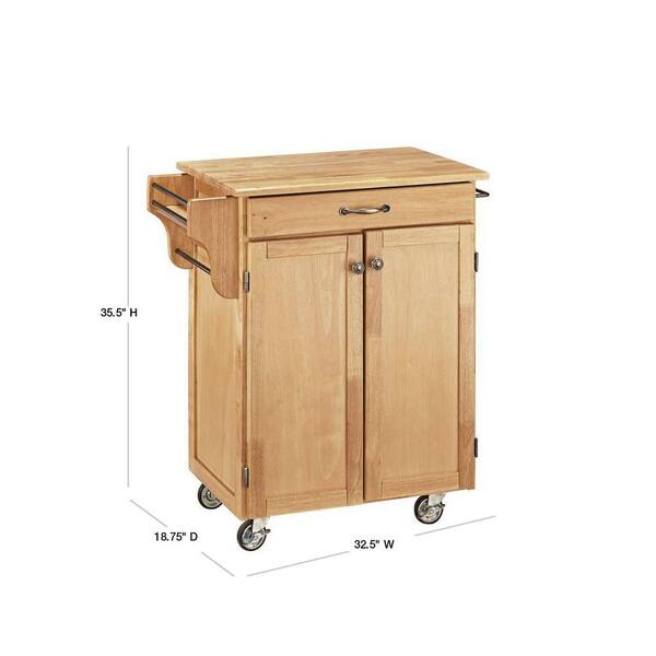 HOMESTYLES - Cuisine Cart Natural Kitchen Cart with Towel Rack