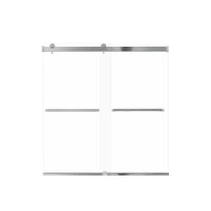 Brianna 60 in. W x 62 in. H Sliding Frameless Shower Door in Polished Chrome with Clear Glass