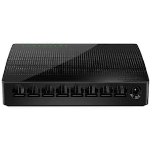 8-Port Ethernet Switch, Unmanaged Network Hub, Ethernet Splitter, Plug and Play, Shielded Ports and Plastic Case