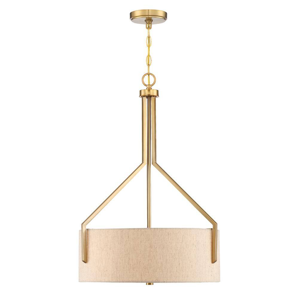 Elara 29" Gold and Polished Nickel Drum Pendant Light