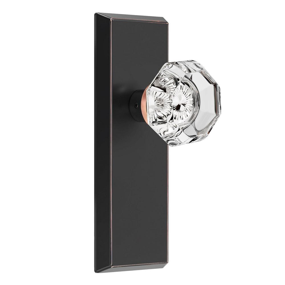 Vintage ORB with Red Highlight Interior Dummy Door Knob 2 Pack with Diamond-Cut Knob and Beveled Rectangular Backplate price history on PriceWatchPro