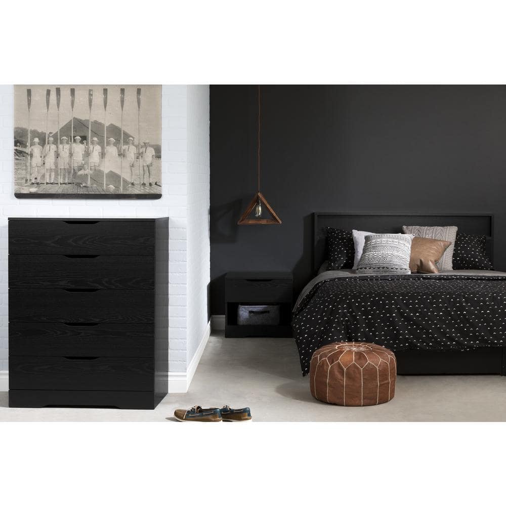 Black Oak Farmhouse 5-Drawer Vertical Chest