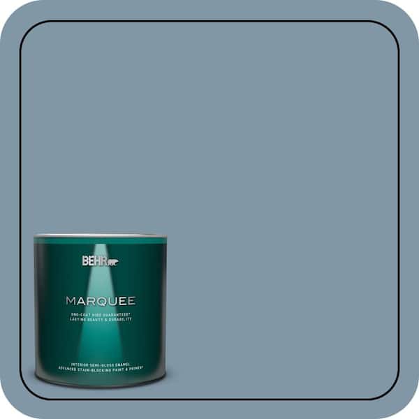 BEHR MARQUEE 1 qt. #560F-5 Bleached Denim Semi-Gloss Enamel Interior Paint & Primer