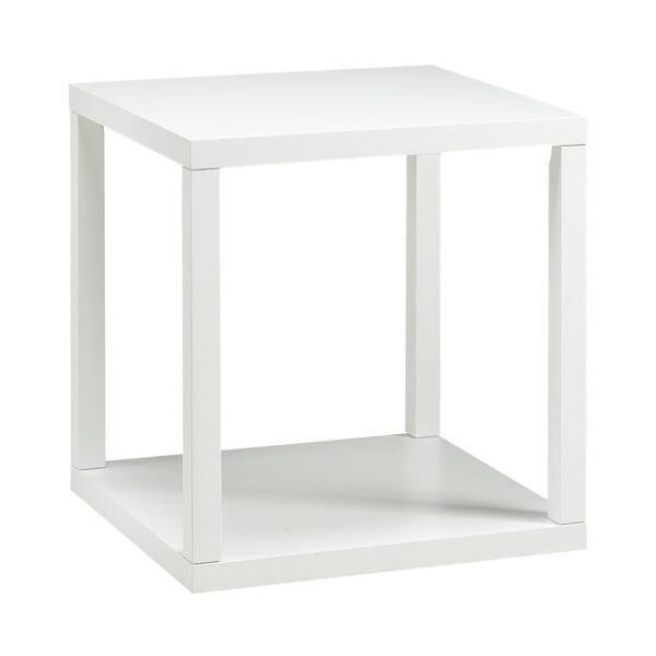Unbranded 22 in. W Parsons White End Table