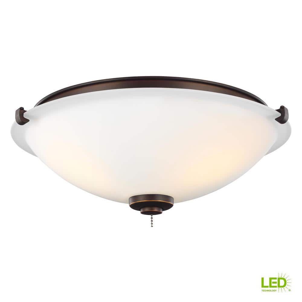 Roman Bronze 15.75" Metal and Glass Ceiling Fan Light Kit