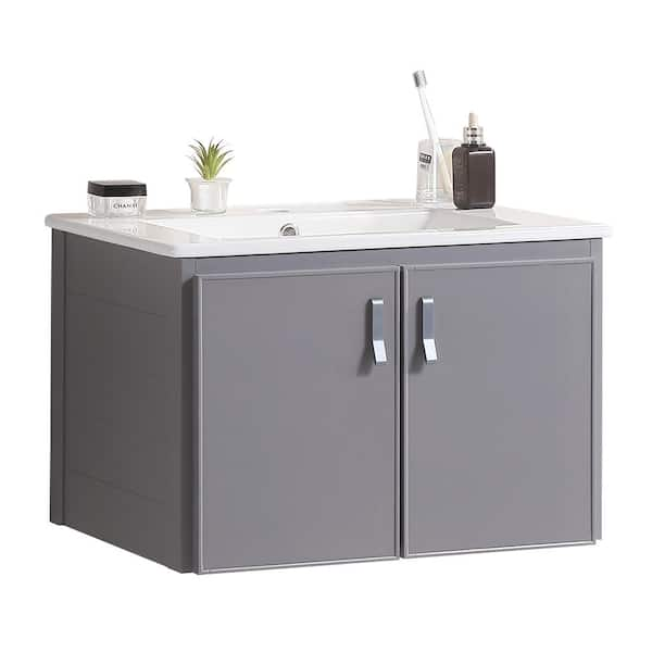 Cadeninc 24 In W X 19 In D X 16 In H Wall Mount Bathroom Vanity With   Bathroom Vanities With Tops Gf Lqw1 022 64 600 