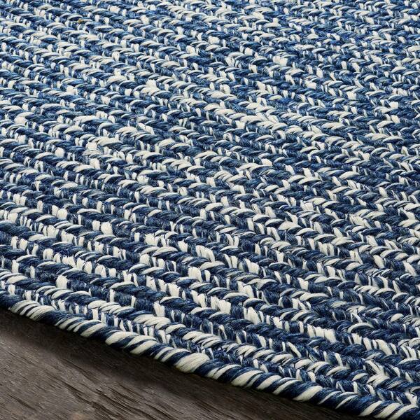 SUPERIOR Braided Denim Blue-White 5 ft. x 8 ft. Reversible Transitional Polypropylene Indoor/Outdoor Area Rug - image 4