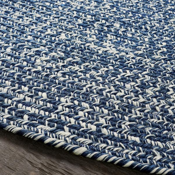 SUPERIOR Braided Denim Blue-White 8 ft. x 10 ft. Reversible