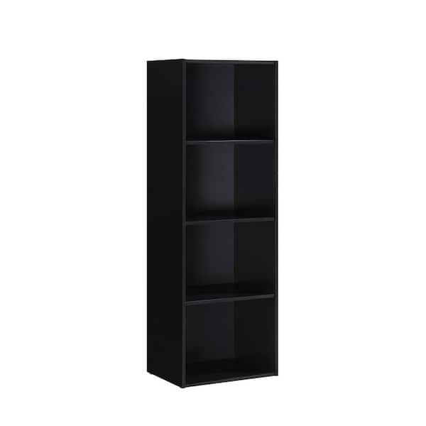 HODEDAH 4-Shelf, 47 in. H Black Bookcase