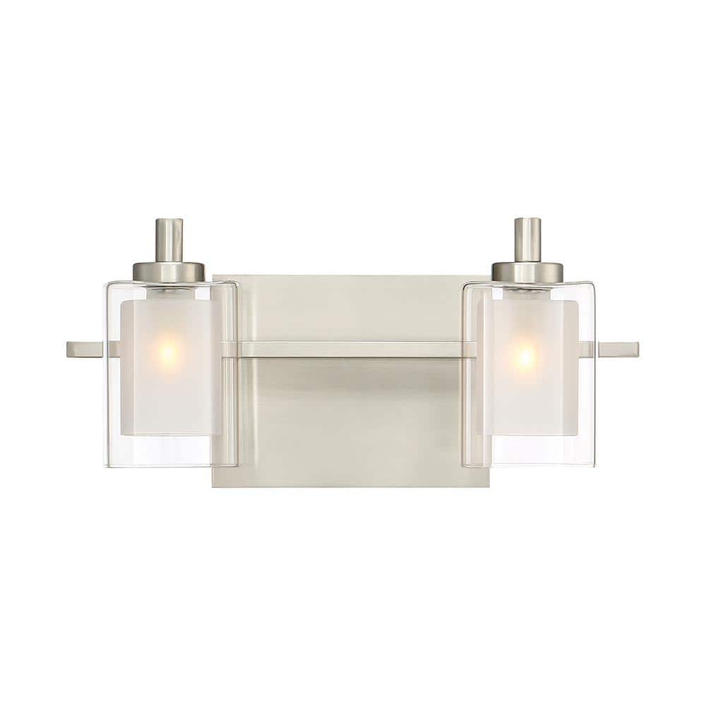 Kolt 2-Light Brushed Nickel Vanity Light price history on PriceWatchPro