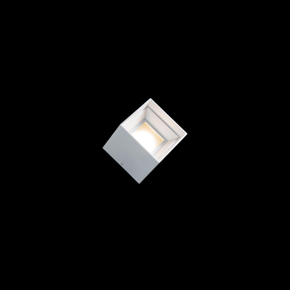 Downtown Sleek White Aluminum LED Flush Mount for Indoors & Outdoors