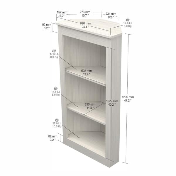 72 Tall Corner Storage Cabinet Washed Oak - Inval