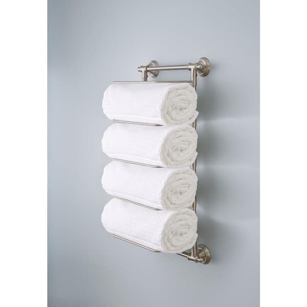 Towel Holders Delta 5-Bar Wall-Mounted Towel Rack in SpotShield Brushed Nickel-HEXTN01-BN  - The Home Depot
