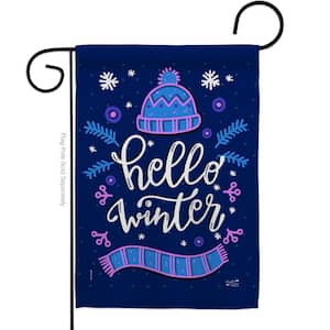 13 in. x 18.5 in. Hello Winter Double-Sided Garden Flag Winter Decorative Vertical Flags