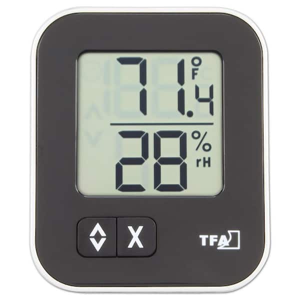 TFA Moxx Digital Thermo-Hygrometer with Comfort Icon in Black