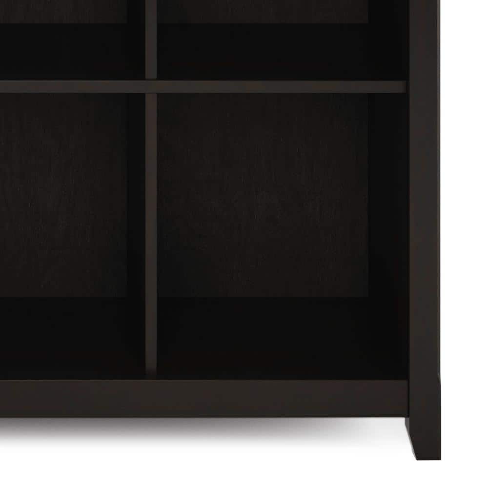 Hickory Brown 57" Solid Wood 12-Cube Storage Bookcase