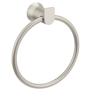 Genta Wall Mounted Towel Ring in Brushed Nickel