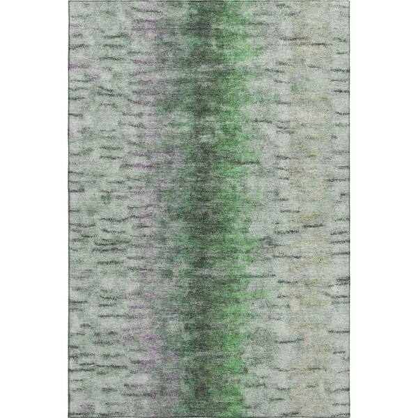 Mayfield Premium Machine Washable Abstract AMF2319 Green 10 ft. x 14 ft. Area Rug