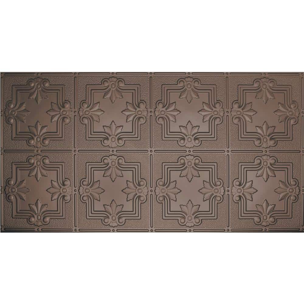 Dimensions 2 ft. x 4 ft. Glue Up Tin Ceiling Tile in Metallic Bronze price history on PriceWatchPro