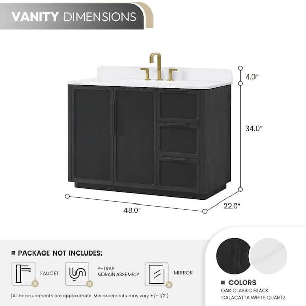 サンエスティバン　844891 ROSWELL Busan 48 in. W x 22 in. D x 33.9 in. H Single Bath Vanity