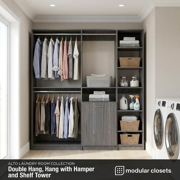 MODULAR CLOSETS Alto Laundry Room 63 in. W Grey Double Hang, Hang