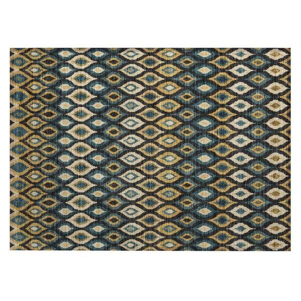Chantille Machine Washable Indoor/Outdoor Abstract ACN3122 Black 2 ft. x 3 ft. Accent Rug