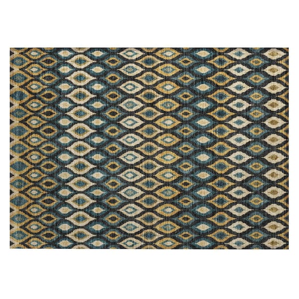Chantille Machine Washable Indoor/Outdoor Abstract ACN3122 Black 3 ft. x 4 ft. Area Rug