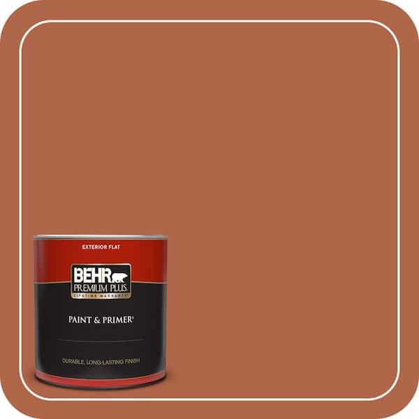 BEHR PREMIUM PLUS 1 qt. #M200-7 Rusty Gate Flat Exterior Paint & Primer