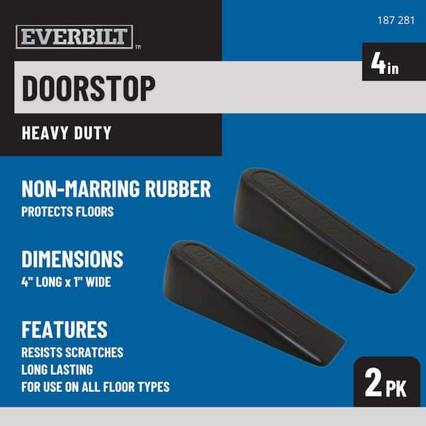 Heavy-Duty Brown Rubber Door Stop (2-Pack)