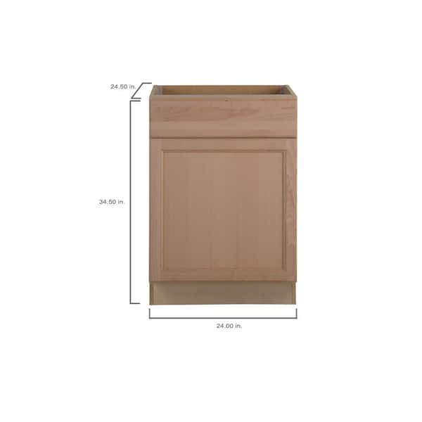 Hampton Assembled 24x34.5x24 in. Base Kitchen Cabinet in Unfinished Beech Hampton Assembled 24x34.5x24 in. Base Kitchen Cabinet in Unfinished Beech
