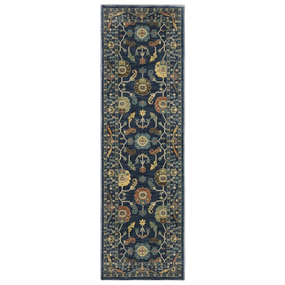 AVERLEY HOME Fleetwood Blue/Multi-Colored 2 ft. x 8 ft. Bohemian ...