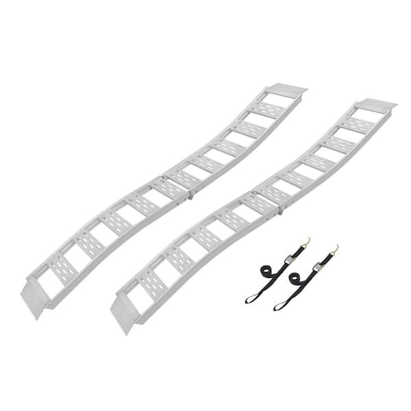 CargoSmart 12 in. W x 90 in. L 1500 lb. Capacity Aluminum Folding S-Curve Ramp Truck Loading with Treads (Includes 2 Ramps)