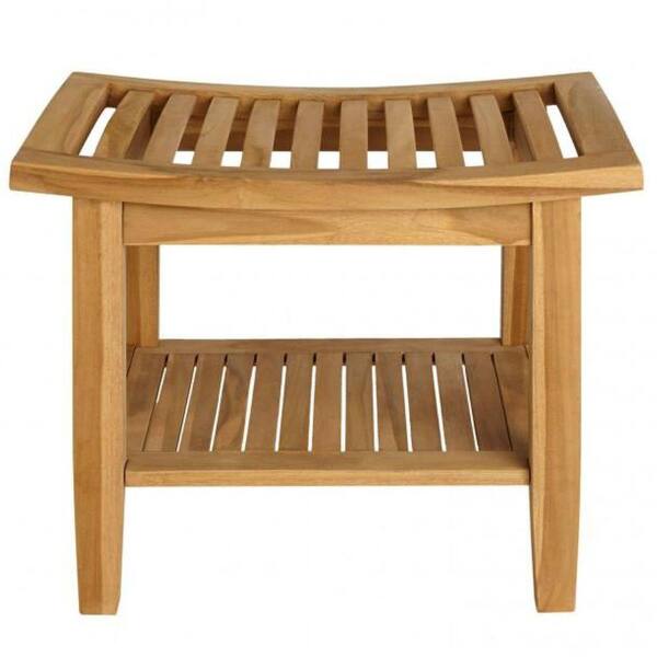 Barclay Products Slatted Teak Shower Seat with Shelf